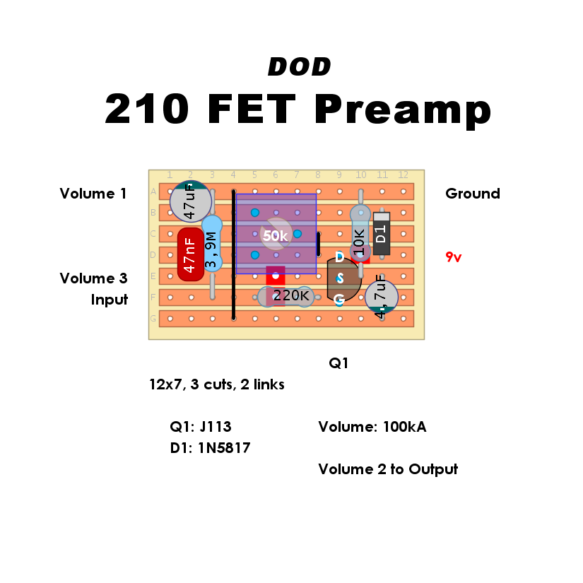 【ジャンク品】DOD　Fet Preamp /210